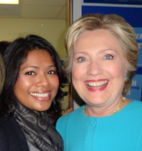 Tahmina Watson and Hillary Clinton